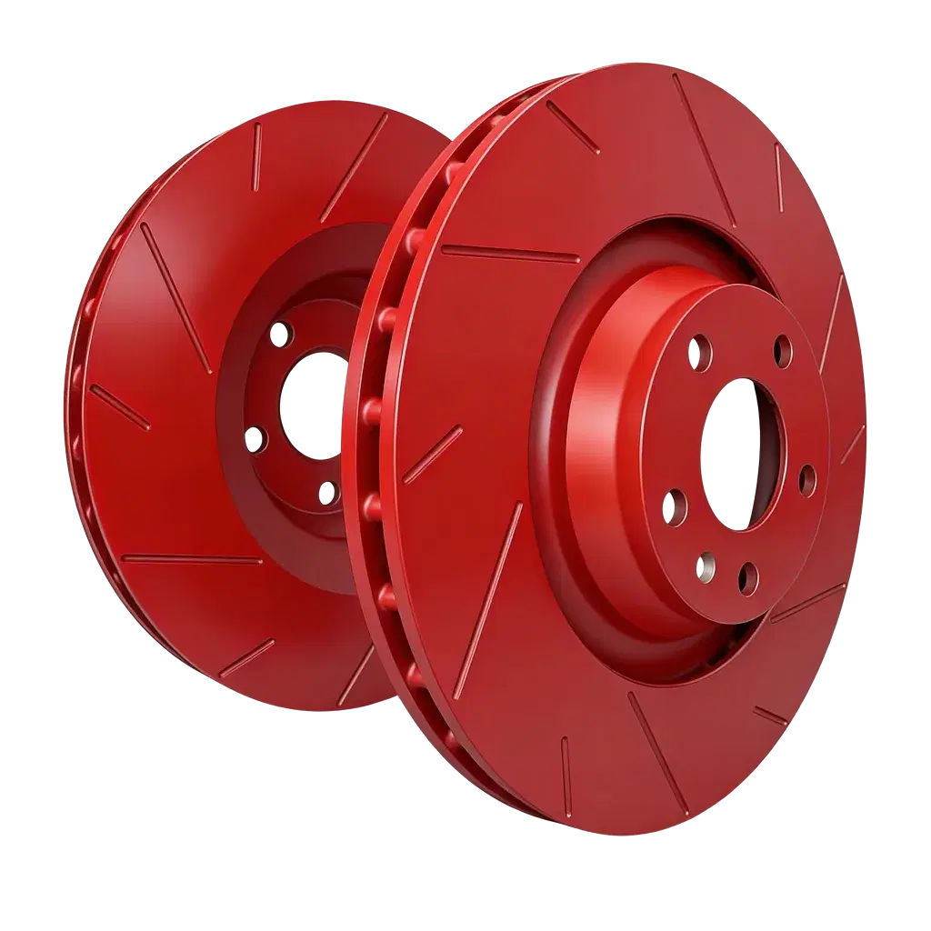SP Performance Red Zinc drilled and slotted rotor set