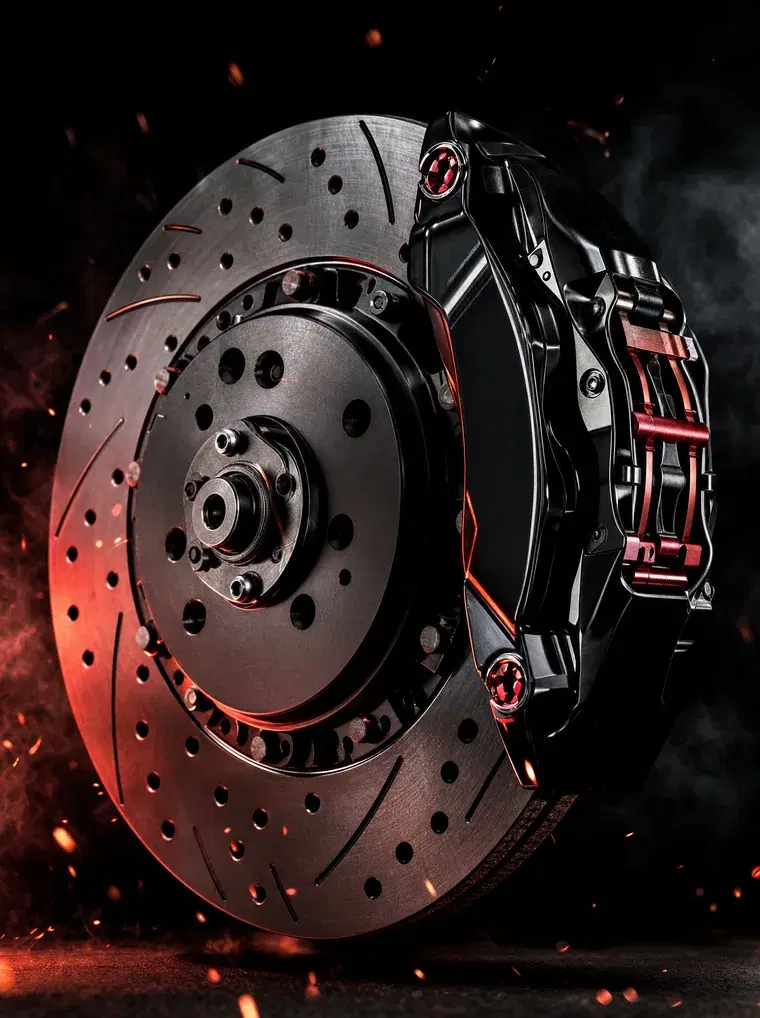 SP Performance Double Drilled & Slotted rotor and caliper