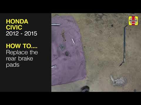 How to Replace the rear brake pads on the Honda Civic 2012 to 2015