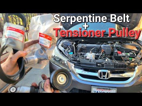 Tensioner Pulley &amp; Serpentine Belt DETAILED Replacement! 2013-2017 Accord, CR-V, Civic Acura TLX 2.4