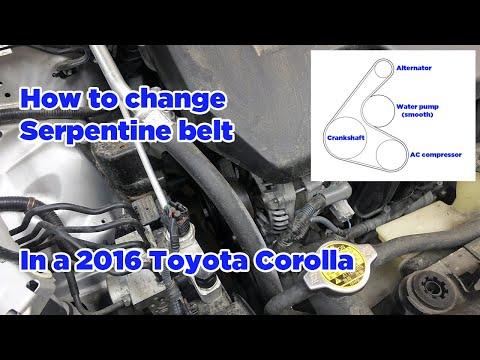 How to change serpentine belt in a 2016 Toyota Corolla