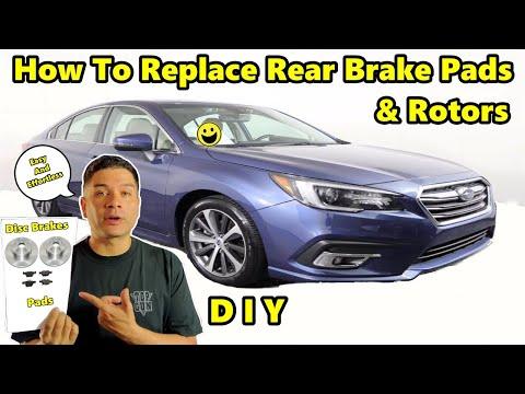 How To Replace Rear Brake Pads And Disc Rotors On A 2015 - 2018 Subaru Legacy