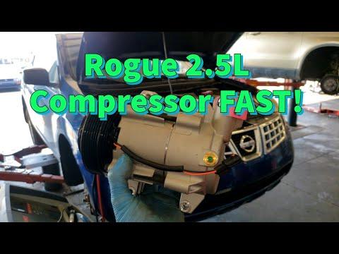 2008-2013 Nissan Rogue AC Compressor Replacement 2.5L   FAST!