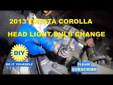How to change head light bulb on 2013 Toyota Corolla