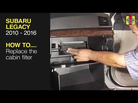 How to Replace the cabin filter on the Subaru Legacy 2010 to 2016