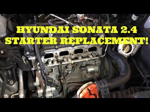 How to replace the starter in a 2.4L Hyundai Sonata