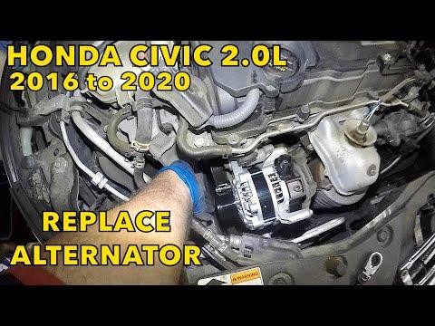 Replacing Alternator on 2016 to 2020 Honda civic 2.0L    FULL DIY GUIDE  no lift required