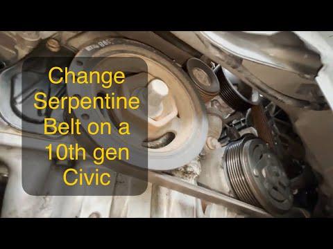 Change the Serpentine Belt on a 10th generation Honda Civic (2016 - 2021)