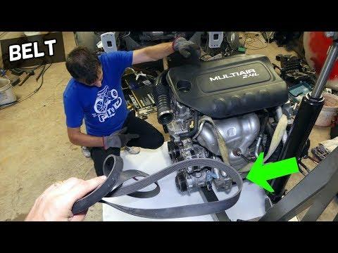 SERPENTINE BELT REPLACEMENT REMOVAL JEEP CHEROKEE COMPASS RENEGADE 2.4