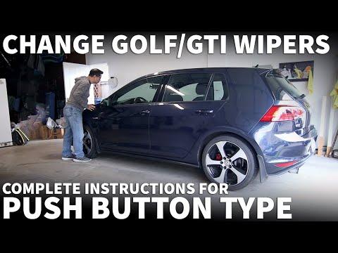 How to Install Windshield Wipers On VW MK7 - Change Golf GTI Jetta Push Button Type Wiper Blades
