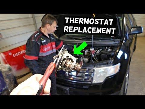 FORD EDGE THERMOSTAT REPLACEMENT 3.5 3.7 V6 | Thermostat Location