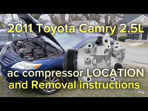 2011 Toyota Camry 2.5L ac compressor LOCATION and serpentine belt removal instructions