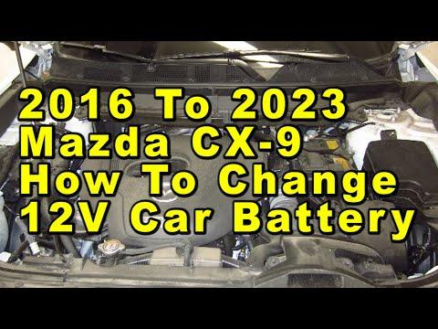 Mazda CX-9 How To Change 12V Car Battery 2016 To 2023 With Group Size &amp; Part Numbers
