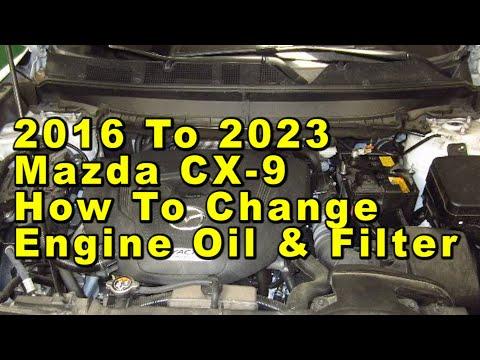 Mazda CX-9 How To Change Engine Oil &amp; Filter Skyactiv-G 2.5L Turbo I4 2016 To 2023 With Part Numbers