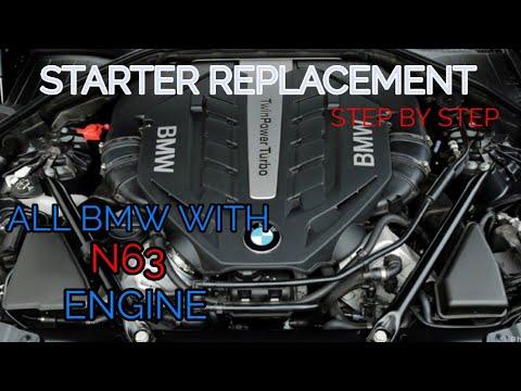 BMW N63 S63 engine starter replacement 550i 650i 750i 750Li X5 50i X6 50i  M5 M6 X5M X6M
