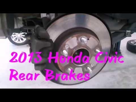 2012 - 2015 HONDA CIVIC REAR BRAKES REPLACEMENT TUTORIAL EX, EX-L, HF, LX, _ 2012 DX GX