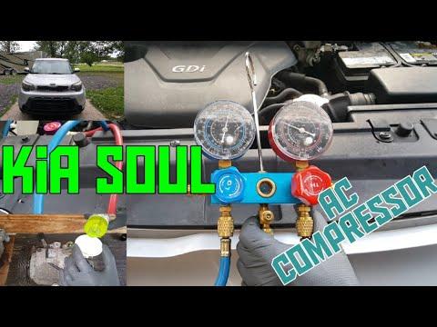 How to replace the ac compressor on a Kia Soul 2014-2019 and charge fill system freon.