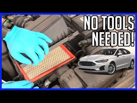 How to Change Engine Air Filter Ford Fusion 2013-2020 2.5L - NO TOOLS NEEDED!