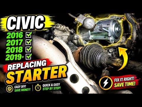 How to replace starter motor on Honda CIVIC 2016 2017 2018 2019