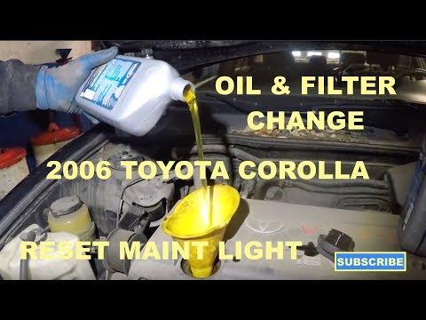How to change oil & filter on 2006 Toyota Camry and reset MAINT Light