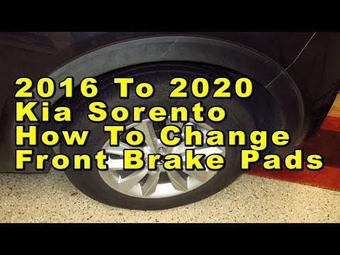 Kia Sorento How To Change Front Brake Pads 2016 2017 2018 2019 & 2020 3rd Gen With Part Numbers