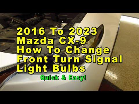 2016 To 2023 Mazda CX-9 How To Change Front Turn Signal Light Bulb With Part Number - Quick & Easy