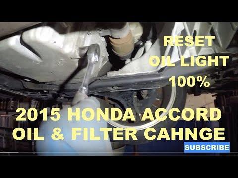 2015 Honda Accord How to do oil & filter change and reset oil light
