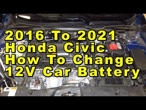 Honda Civic How To Change 12V Car Battery 2016 To 2021 10th Gen With Group Size & Part Numbers