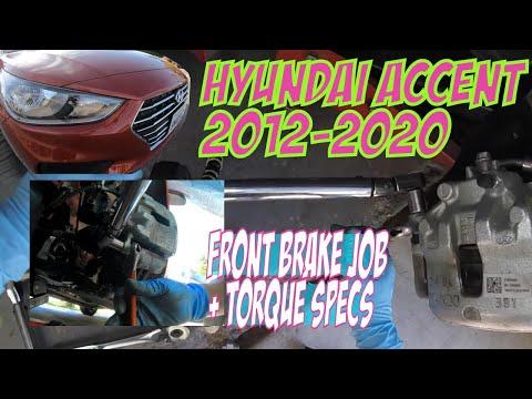 ⫷ Hyundai Accent Front Brake Job: Remove & Replace Front Pads & Rotors w/ torque specs ⫸