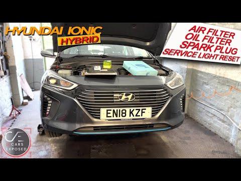 Hyundai Ioniq Hybrid Oil change Air filter Oil filter Spark plug Service light Reset