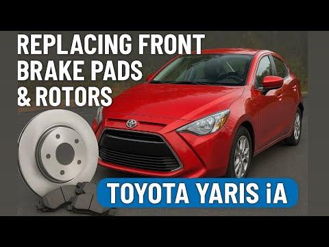 How to replace front brake pads and rotors on 2016 2017 2018 Toyota Yaris iA