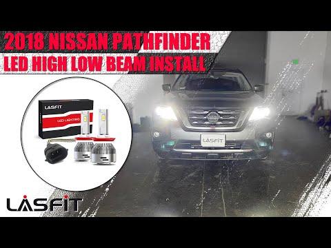 How to replace headlights high low beam with LED bulbs on Nissan Pathfinder 2017 2018 2019