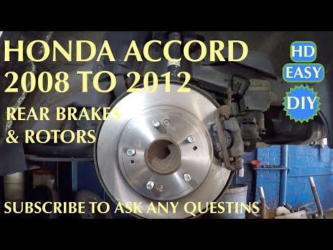 How to replace rear Brake Pads and Rotors on Honda Accord 2008 to 2012