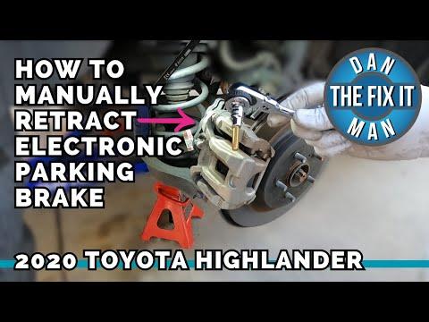 2020-2024 TOYOTA HIGHLANDER - HOW TO RETRACT ELECTRONIC PARKING BRAKE & REAR BRAKE PADS & ROTORS DIY