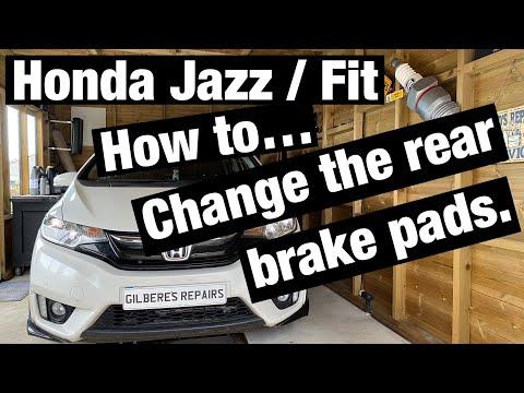 Honda jazz fit rear brake pad change