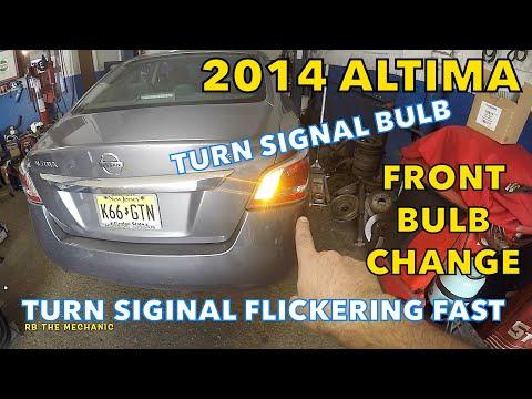 Turn siginal bulb front on Nissan Altima 2014 Signal flashing too fast fix