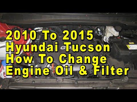 2010 To 2015 Hyundai Tucson How To Change Engine Oil & Filter With Part Numbers - Theta II 2.4L I4