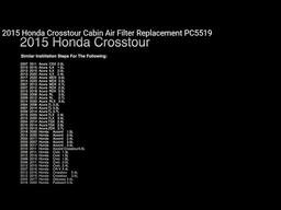 2015 Honda Crosstour Cabin Air Filter Replacement PC5519