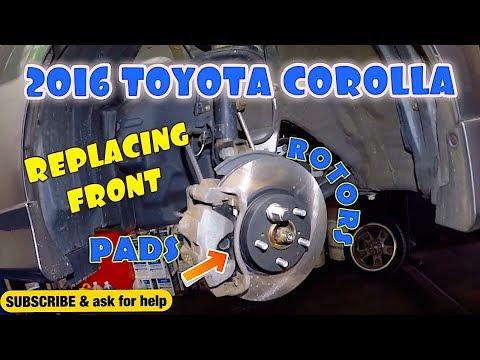 How to replace front brakes and rotors on 2016 Toyota Corolla
