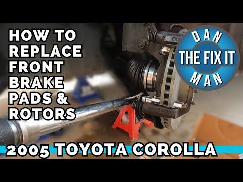 2003 - 2008 Toyota Corolla - How To Replace Front Brake Pads & Rotors Complete DIY with Torque Specs