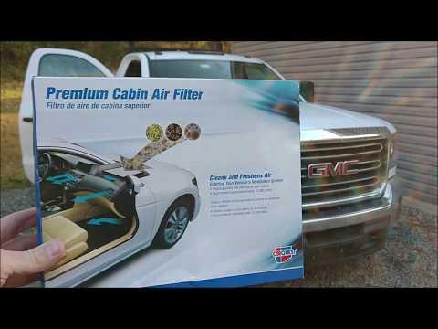 2018 GMC Sierra cabin air filter change