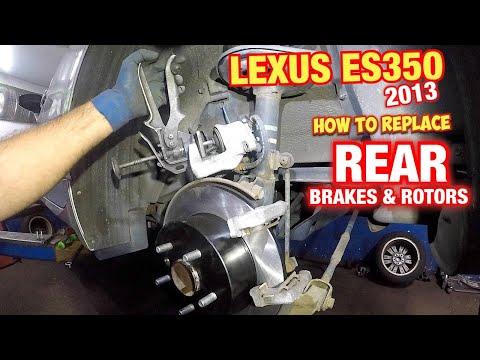2013 LEXUS ES350 replacing rear brake pads and rotors FULL guide do it yourself & save $500