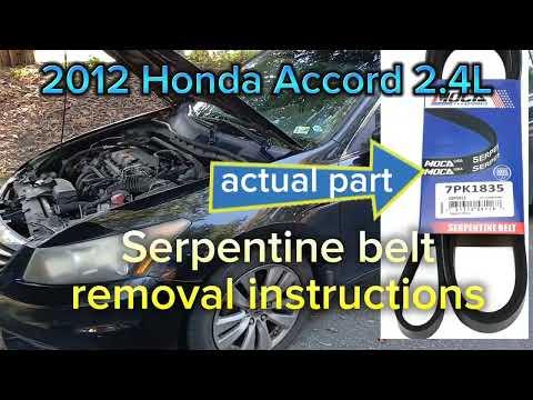 2012 Honda Accord /Acura TSX 2.4L Serpentine belt location and removal INSTRUCTIONS