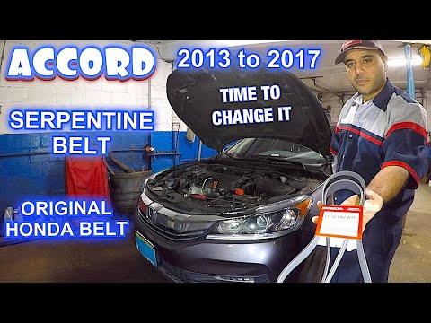 How to replace serpentine belt on Honda Accord 2013 to 2017 and up original belt part number, cost