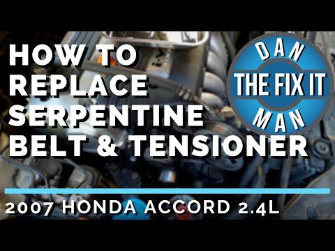 2007 HONDA ACCORD SERPENTINE DRIVE BELT & TENSIONER REPLACEMENT - DIY