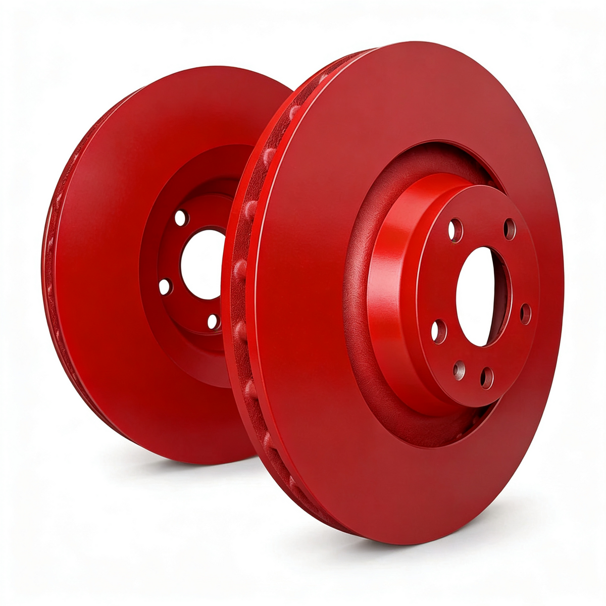 SP Performance Plain Brake Rotor Set, Red