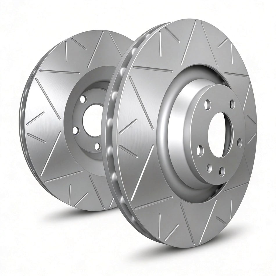 SP Performance Peak Series Slotted Brake Rotor Set, Silver