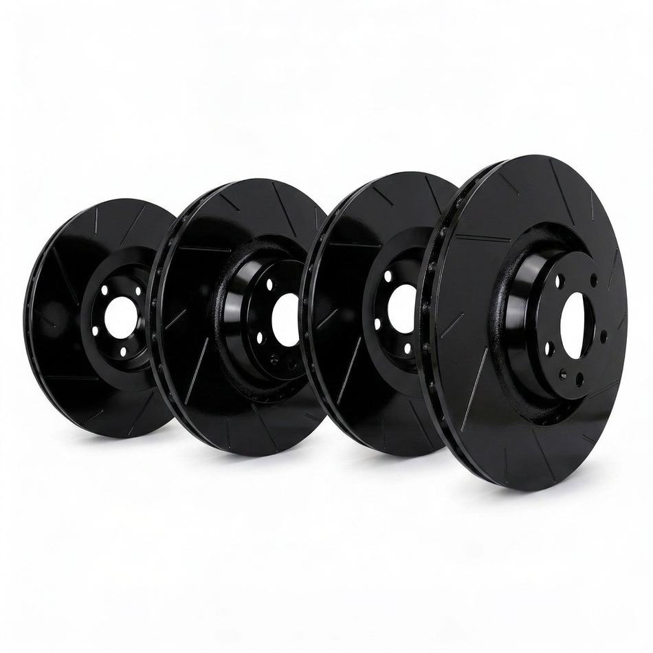 SP Performance Straight Slotted Brake Rotor Set, Black