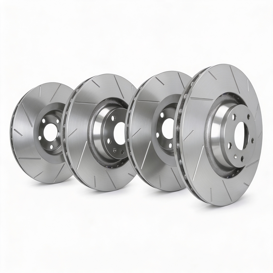 SP Performance Straight Slotted Brake Rotor Set, Silver