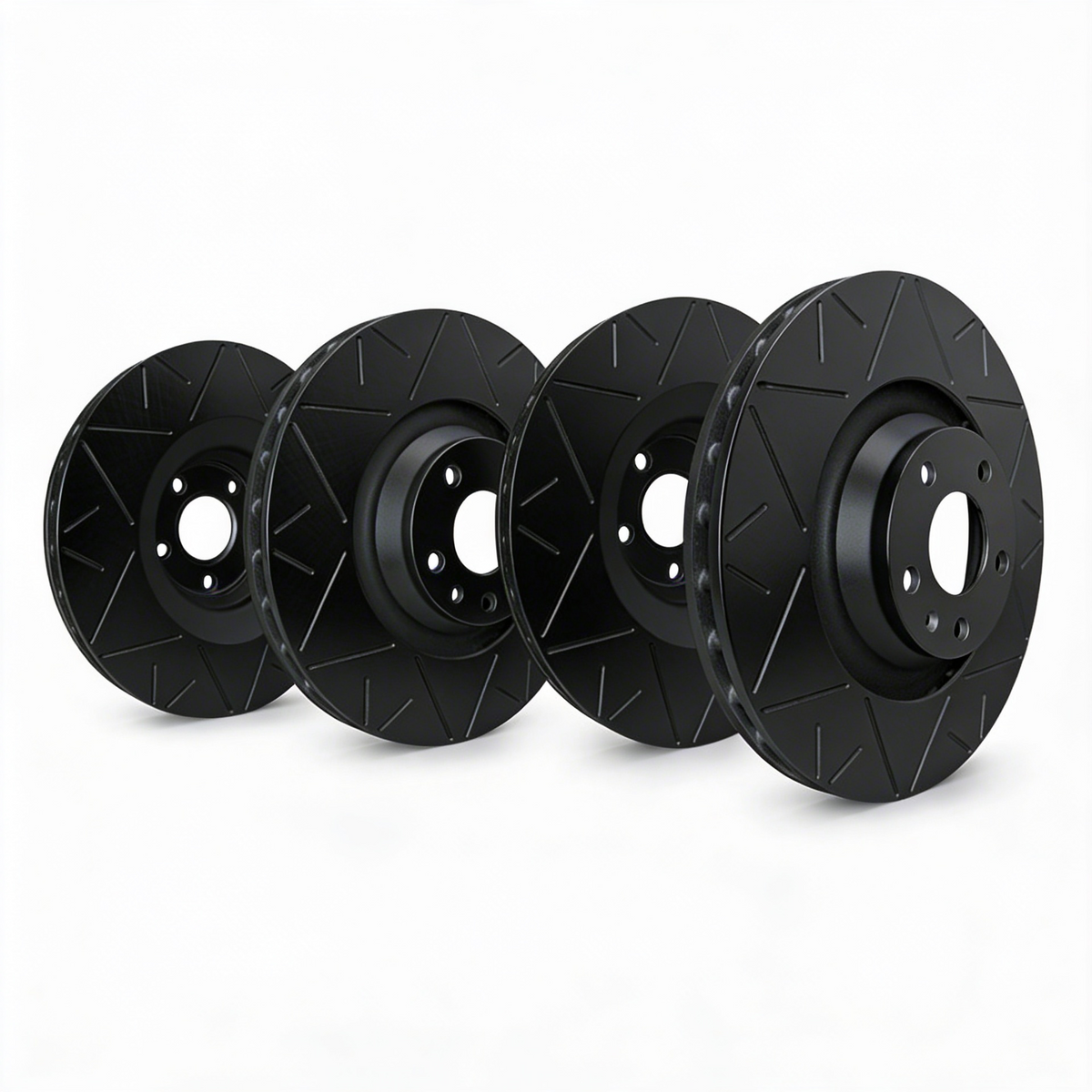 SP Performance Peak Series Slotted Brake Rotor Set, Black